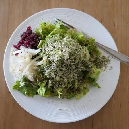 Salade diverses sur assiette