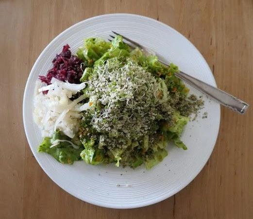 Salade diverses sur assiette